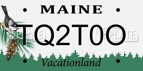 TQ2T0O Maine License Plate