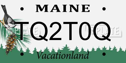 TQ2T0Q Maine License Plate