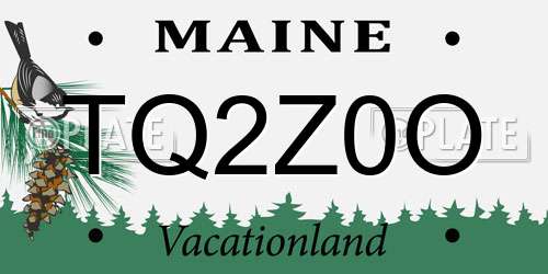 TQ2Z0O Maine License Plate