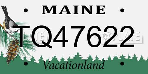 TQ47622 Maine License Plate