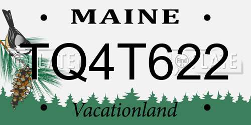 TQ4T622 Maine License Plate