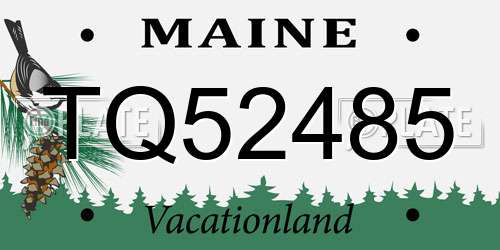 TQ52485 Maine License Plate