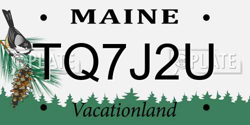 TQ7J2U Maine License Plate