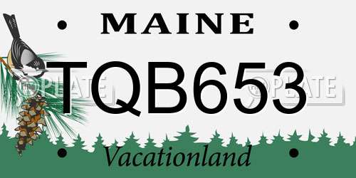 TQB653 Maine License Plate
