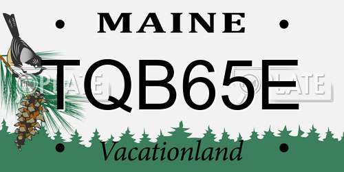 TQB65E Maine License Plate