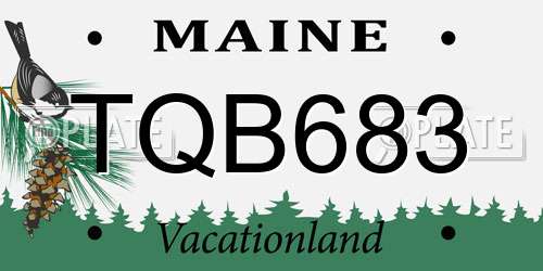 TQB683 Maine License Plate
