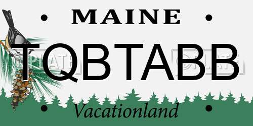 TQBTABB Maine License Plate
