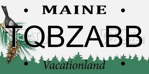 TQBZABB Maine License Plate