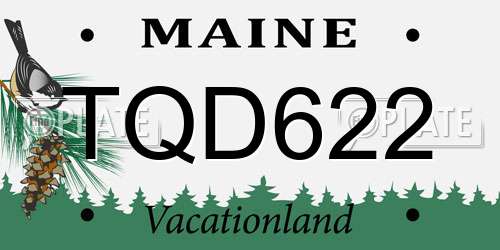 TQD622 Maine License Plate