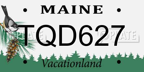 TQD627 Maine License Plate