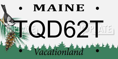 TQD62T Maine License Plate