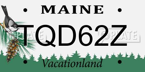 TQD62Z Maine License Plate