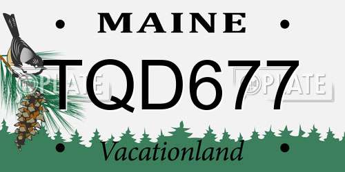TQD677 Maine License Plate
