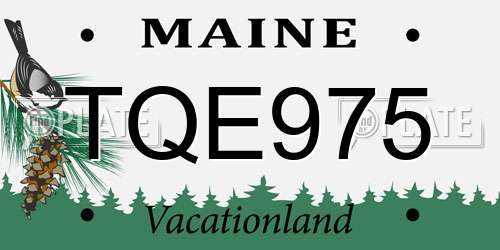 TQE975 Maine License Plate
