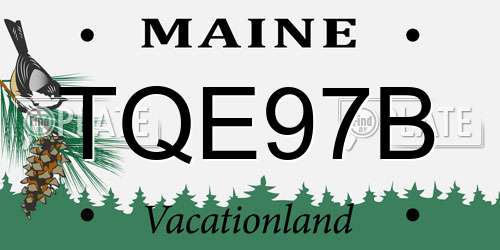 TQE97B Maine License Plate