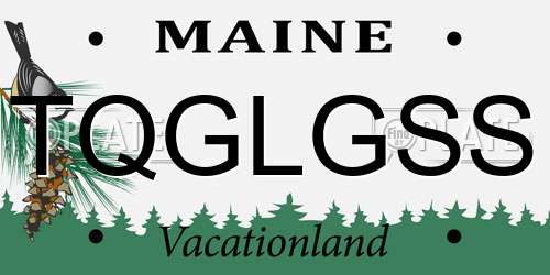 TQGLGSS Maine License Plate
