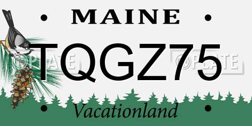 TQGZ75 Maine License Plate