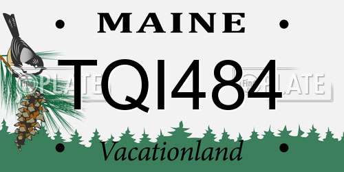 TQI484 Maine License Plate
