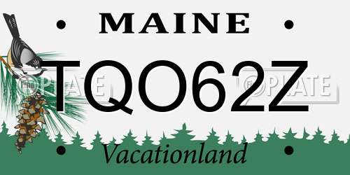 TQO62Z Maine License Plate