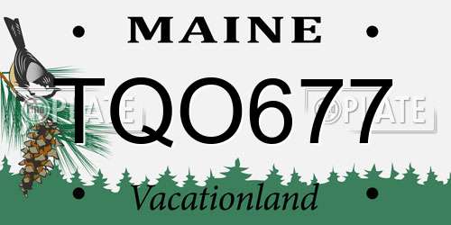 TQO677 Maine License Plate