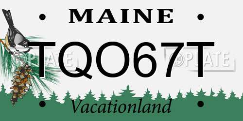 TQO67T Maine License Plate