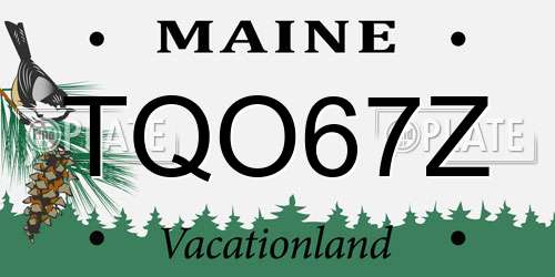 TQO67Z Maine License Plate