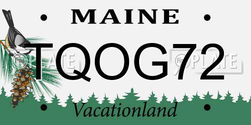 TQOG72 Maine License Plate