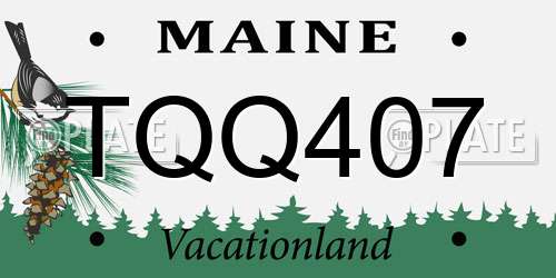 TQQ407 Maine License Plate