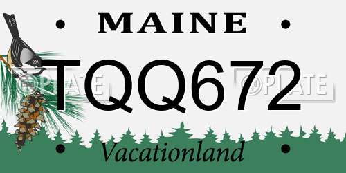 TQQ672 Maine License Plate