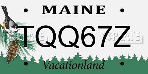 TQQ67Z Maine License Plate