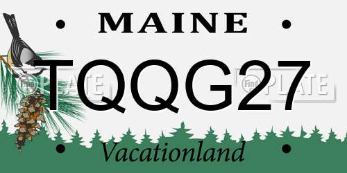TQQG27 Maine License Plate
