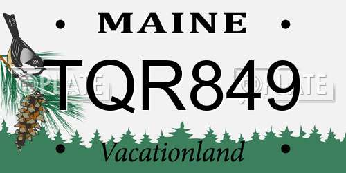 TQR849 Maine License Plate