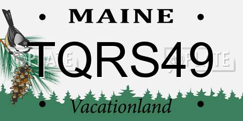 TQRS49 Maine License Plate