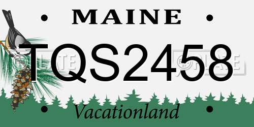 TQS2458 Maine License Plate