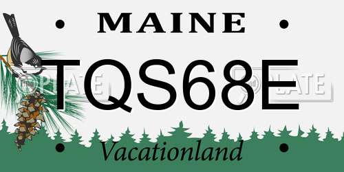 TQS68E Maine License Plate