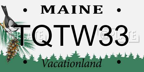 TQTW33 Maine License Plate