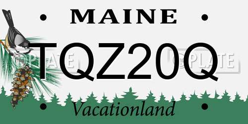 TQZ20Q Maine License Plate