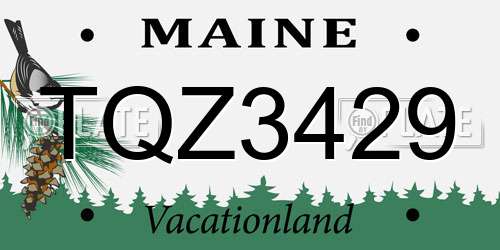 TQZ3429 Maine License Plate
