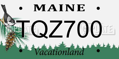 TQZ700 Maine License Plate