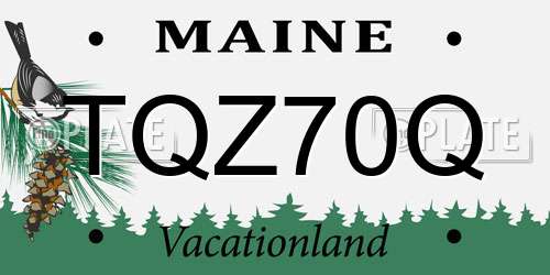 TQZ70Q Maine License Plate