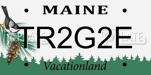 TR2G2E Maine License Plate