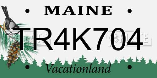TR4K704 Maine License Plate