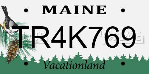 TR4K769 Maine License Plate