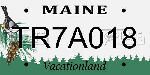 TR7A018 Maine License Plate