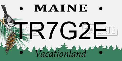 TR7G2E Maine License Plate