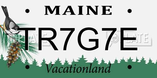 TR7G7E Maine License Plate