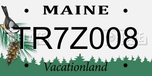 TR7Z008 Maine License Plate
