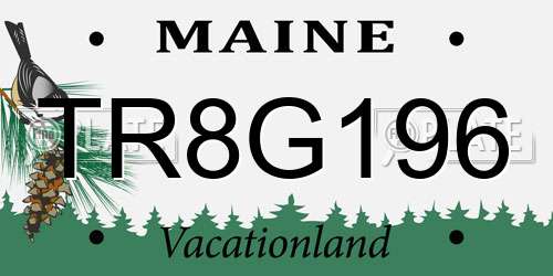 TR8G196 Maine License Plate
