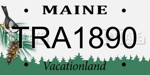 TRA1890 Maine License Plate