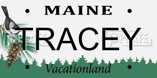 TRACEY Maine License Plate